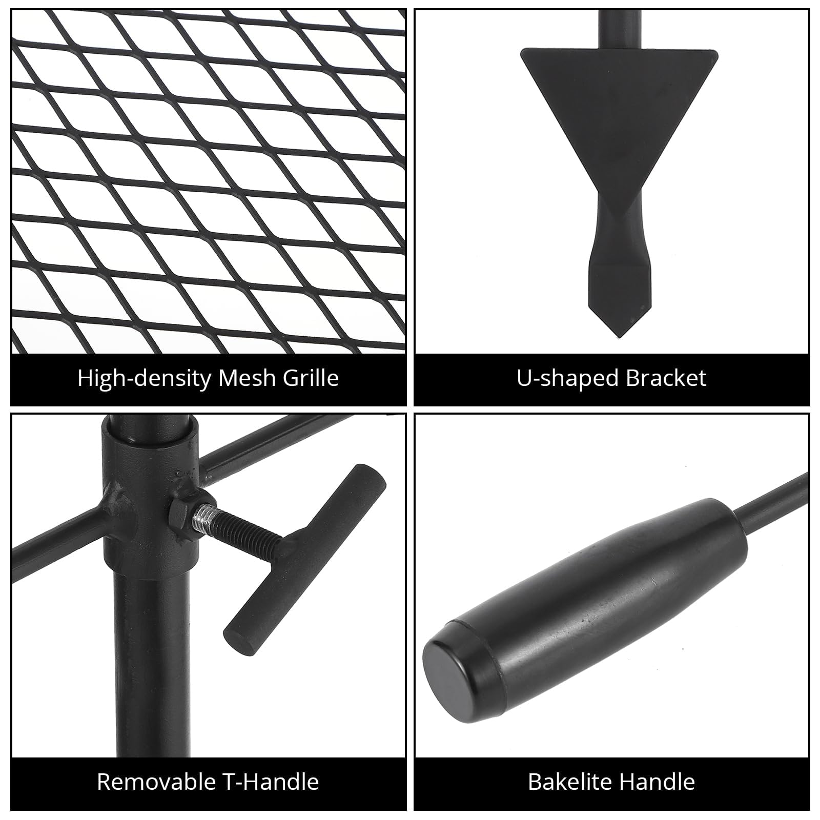 Griglia girevole per falò Garvee, regolabile a 360°, pieghevole, in rete di acciaio, portatile con borsa per il trasporto, per campeggio e barbecue