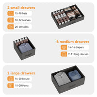 Cassettiera GARVEE con cassetti, credenza con 10 cassetti in tessuto e 3 prese di corrente, cassettiera per soggiorno, credenza per ingresso, mobile contenitore con rivestimento in tessuto, robusta struttura in metallo, piano in legno