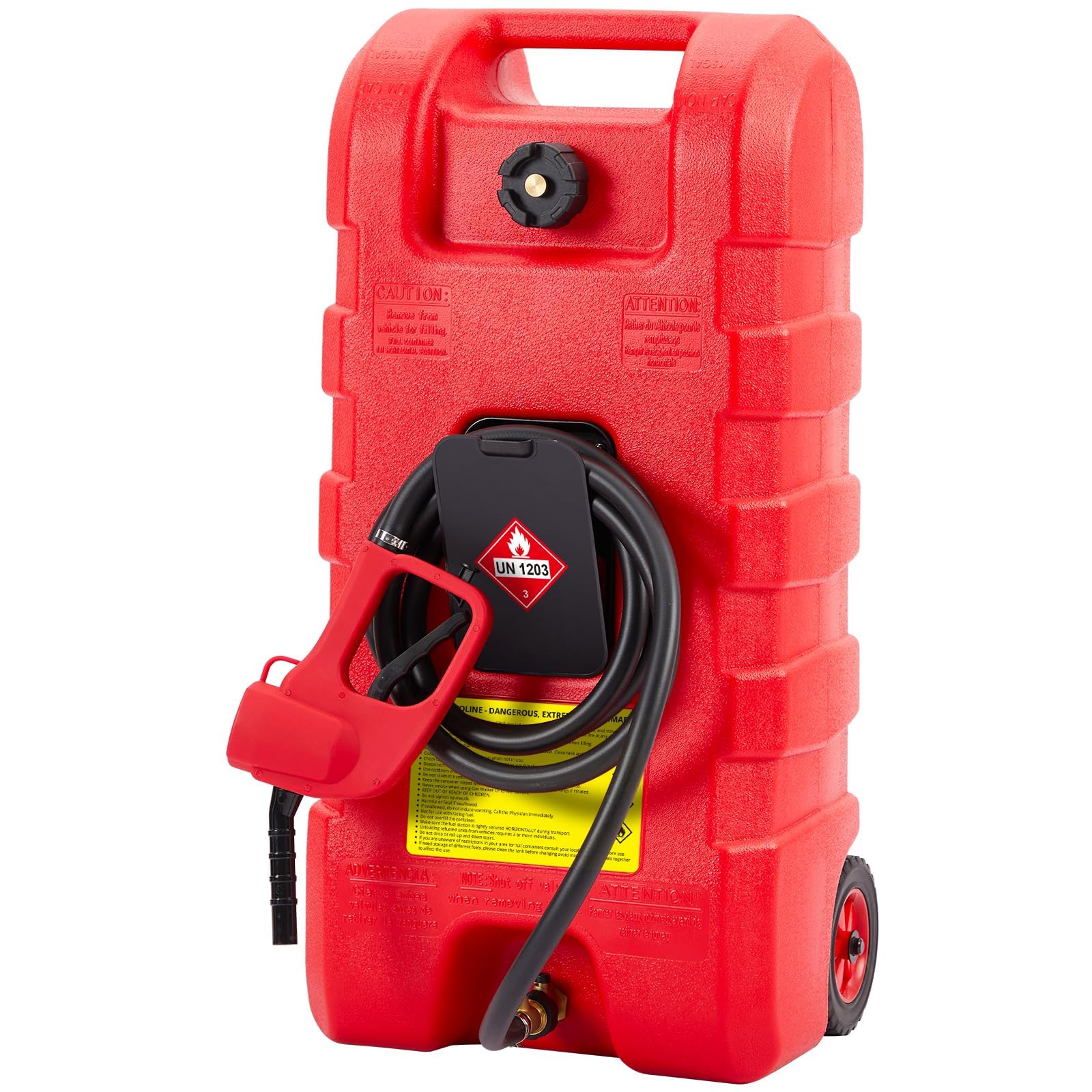 Tanica per carburante Garvee da 15 galloni in HDPE per auto e barca - Rossa con pompa di trasmissione e tubo da 10 piedi per diesel e benzina