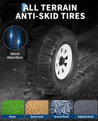 Quad elettrico per bambini Garvee 12V, colore argento, con telecomando, musica a LED per guida fuoristrada, dai 3 anni in su