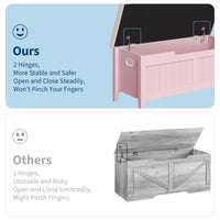 Panca contenitore Garvee con cuscino, cassapanca in legno da 39,4", 2 cerniere di sicurezza, soggiorno e camera da letto, truciolato, maniglie ergonomiche, coperchio ribaltabile, cassapanca grande, facile da montare