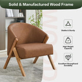 Garvee Poltrona Accent Moderna Anni '50 Telaio in Legno Tessuto Traspirante per Soggiorno e Camera - Brown