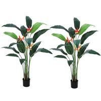 Albero artificiale Garvee con uccello del paradiso, 6 piedi, foglie realistiche in PE, rami regolabili, per ufficio e casa, verde, robusto vaso in PP