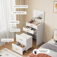Garvee Vanity 3 in 1 SP-VC-3 Bianco - Multifunzionale, Compatto - Perfetto per Bagno o Camera da Letto