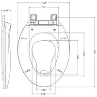 Sedile WC Garvee con seggiolino per bambini 2 in 1 per WC allungati, bagno per famiglie, polipropilene, bianco, chiusura ammortizzata, chiusura magnetica