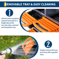 Nido per polli Garvee a 2 piani con 8 scomparti, in metallo, tetto impermeabile, base antiscivolo, arrotolabile per pollaio e pollame, robusto, pratico, ventilato