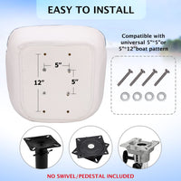 Garvee Pontoon Boat Seat Sedia da capitano Ergonomica e confortevole Schiuma di compressione in vinile Montaggio standard Per pesca e tempo libero 19,5"H x 22"L x 21,5"D