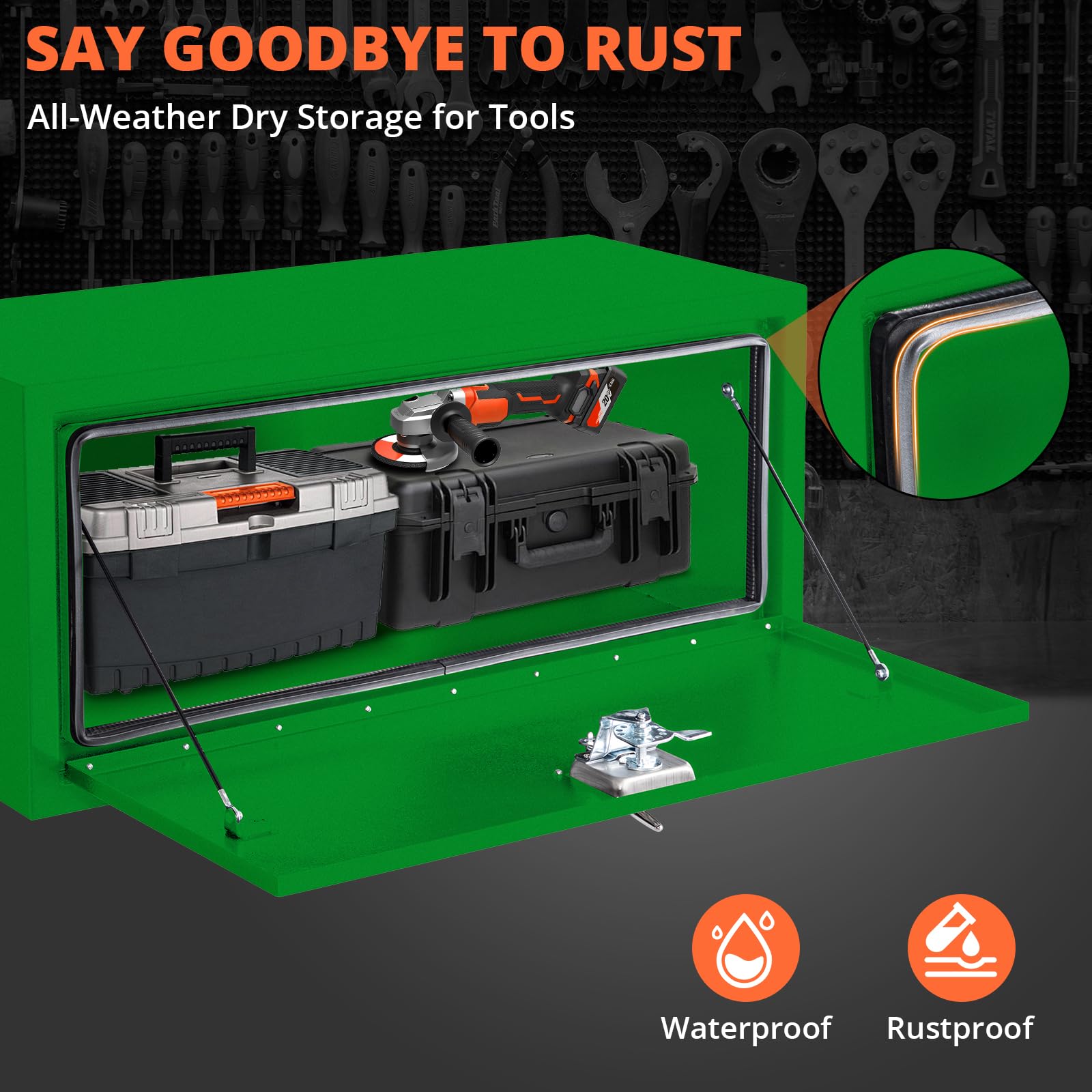 Garvee Cassetta Portautensili Sottocarri Camion Acciaio Nero - Robusta, Impermeabile, Sicura | Ideale per Festa del Papà, Artigiani e Avventurieri