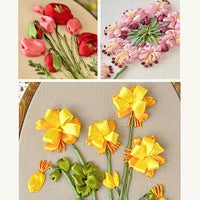 Kit per ricamo per principianti Garvee con nastro 3D, telaio da ricamo, ago per lavori fai da te, regalo per hobby, cotone, spagnolo, set creativo