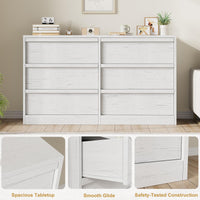 Cassettiera Garvee a 6 cassetti, bianco antico, per camera da letto, soggiorno e corridoio, spaziosa, robusta, multifunzionale, in legno