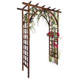 Arco da Giardino Garvee in Legno di Abete Massiccio 216 cm - Supporto per Piante Rampicanti, Design a Doppio Strato, Resistente all'Umidità, Marrone Scuro - Perfetto per Matrimoni e Giardini - Dark Brown