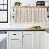 Garvee, grembiuli da cucina corti, tende oscuranti in lino cavo, stile boho, mezza tenda, lavanderia, bagno, mobiletto per vino, 150x45 cm