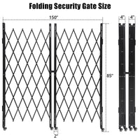Cancello di sicurezza pieghevole Garvee in acciaio con rulli a 360°, flessibile e robusto, per la casa e l'industria, dimensioni standard, nero