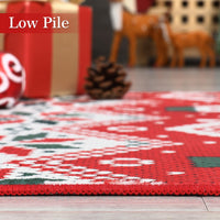 Tappeto natalizio Garvee lavabile in lavatrice, motivo pupazzo di neve, antiscivolo, per soggiorno, 120x170 cm, multicolore