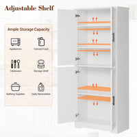 Garvee Armadio Dispensa Cucina 70 Pollici Mobile Legno MDF Bianco Per Cucina E Soggiorno