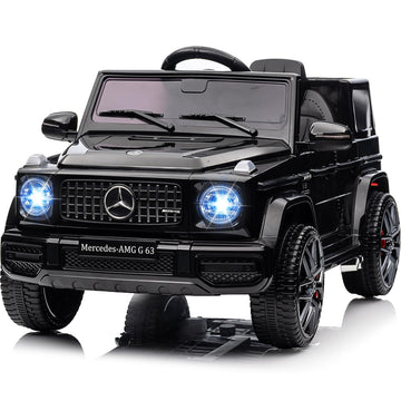 Garvee G63 AMG Auto elettrica 12V per bambini - Nera con luci a LED e musica per avventure al chiuso e all'aperto