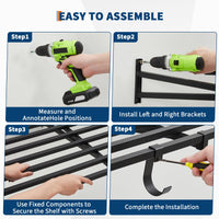 Set di pareti cucina con 2 pezzi, garage, 2 x 4 piedi, ganci in metallo, ufficio e garage, nero, capacità di carico di 800 libbre