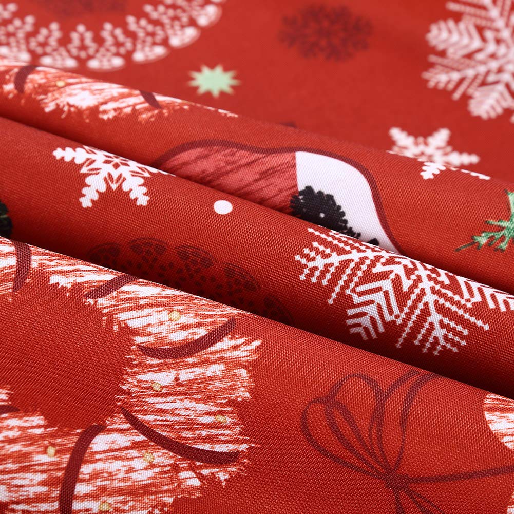 Tovaglia natalizia Garvee 52x52 cm, poliestere, resistente all'olio e alle macchie, lavabile, per uso interno ed esterno, motivo natalizio, rosso