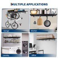 Set di pareti cucina con 2 pezzi, garage, 2 x 4 piedi, ganci in metallo, ufficio e garage, nero, capacità di carico di 800 libbre