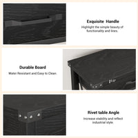 Consolle Garvee con 2 cassetti, tavolino da divano in stile rustico, ripiano portaoggetti in legno, nero, per soggiorno e corridoio