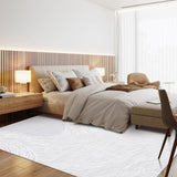 Garvee Tappeto Interno 120x170 cm Lavabile Antiscivolo Imitazione Lana Peli Corti Moderno Astratto Salone Camera - Grigio