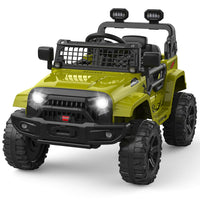 Garvee 12V Kids Electric Off-Road Car Green con telecomando e Bluetooth – SUV robusto per bambini e bambine dai 3 anni in su