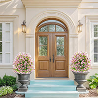 Garvee Fiori Artificiali Set da 2 Pezzi con Picchetti per Giardino e Terrazza, Rosa, Resistenti ai Raggi UV, Realistici, Facili da Curare