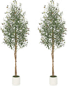 Garvee Alberi di Ulivo Artificiali 6 ft con Rami Regolabili e Vaso Bianco per Decorazione Interni, Verde Naturale