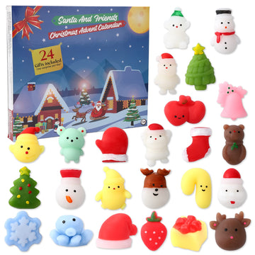 Calendario dell'Avvento Garvee 2022 Mochi Squishies Conto alla rovescia di 24 giorni Mini giocattoli morbidi Materiale atossico Regalo di Natale per bambini