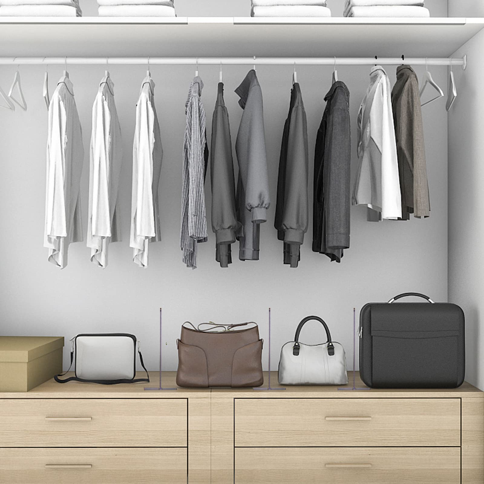 Divisori per scaffali in acrilico Garvee per armadi, divisori alti realizzati in robusto ABS, antiscivolo, versatili per camera da letto e cucina, trasparenti