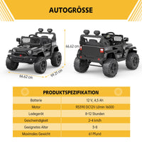 Garvee 12V Kids Electric Off-Road Car Nero con Telecomando e Bluetooth – SUV robusto per bambini e bambine dai 3 anni in su