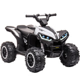 Garvee Quad per bambini argento 83x53x56cm LED con telecomando musicale – Quad elettrico per bambini dai 3 anni in su con illuminazione e telecomando per genitori per giardino e parco giochi. - Argento
