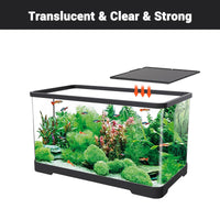 Garvee Acquario piccolo da 5 galloni per pesci rossi trasparente con copertura per casa e ufficio, acrilico altamente trasparente, pompa USB