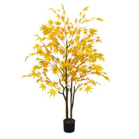 Albero di acero artificiale Garvee da 5 piedi con foglie autunnali realistiche, vaso di plastica flessibile in seta, decorazione versatile per celebrazione e soggiorno