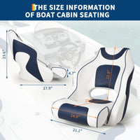 Sedile alto per barca Garvee con braccioli, supporto pieghevole per barche da pesca e pontoni, ergonomico, resistente alle intemperie, cerniere in alluminio, antiruggine