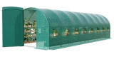 Garvee Serra a Tunnel 853x305x229 cm in Acciaio Zincato con Copertura PE per Giardinaggio Domestico e Germinazione Semi, Finestre Laterali, Porta, Verde