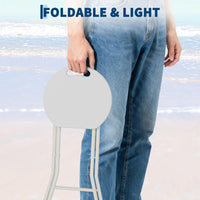 Sgabello/sedia pieghevole Garvee con maniglia, capacità di carico di 600 libbre, piedini antiscivolo, struttura in acciaio per campeggio e cucina, leggero e compatto, nero