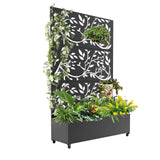 Garvee Schermo Privacy in Metallo con Ruote, Grigliato Diamante, Cassettone, Acciaio Zincato, Per Giardino, Patio, Balcone, Resistente alla Ruggine