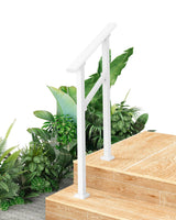 Garvee Corrimano per Scale Esterno in Metallo Regolabile Altezza e Angolo Bianco per Scale e Verande - White