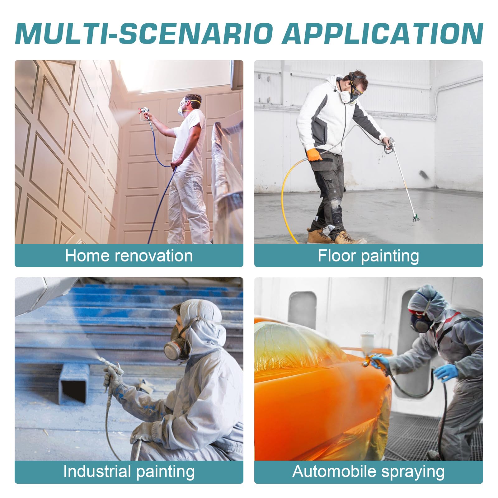 Spruzzatore di vernice airless Garvee X10 0,32 GPM 3300 PSI 750 W con asta di prolunga Kit di pulizia per casa e recinzione