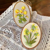 Garvee Set Per Ricamo Principianti Con Telaio Regolabile In Ottone, Ago, Modello A Inchiostro Solubile, Creativo Regalo Hobby E Arte