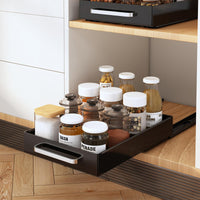Garvee Set 2 Cassetti Adesivi Estraibili Organizzatore Snack e Asciugamani Acciaio Carbonio Nero Cucina e Bagno