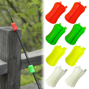 Garvee 8 pezzi cinghie porta canna da pesca in silicone estensibile a 4 fori portatili per accessori da pesca all'aperto
