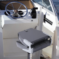 Garvee Set di 2 sedili pieghevoli per barche con schienale basso per la pesca e motoscafi, imbottitura in spugna spessa, PVC resistente alle intemperie, cerniere in alluminio antiruggine