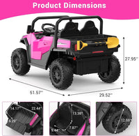 Auto elettrica GARVEE a 2 posti con telecomando 2.4G, auto elettrica da 24 V, auto elettrica 4x4 per bambini con telecomando, auto elettrica con musica e luci, 3 velocità per bambini dai 3 anni in su