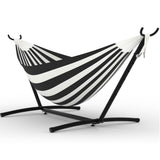 Garvee Amaca Doppia con Supporto in Acciaio Robusto, Portatile, Capacità 204 kg, Resistente alle Intemperie, per Esterni e Patio - Dark Gray-And-White Striped