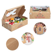 Scatola per biscotti natalizi Garvee da 24 pezzi con finestra, scatola da forno in carta kraft per torte, biscotti, dessert, ciambelle, di grandi dimensioni, design natalizio
