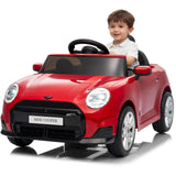 Garvee Auto Elettrica per Bambini 12V con Telecomando 3 Velocità PP Metallo LED Clacson Musica Giardino Parco 3+ Anni - Red