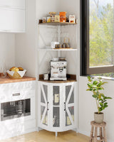 Garvee Armadio per Vini Robusto Versatile in MDF con Illuminazione LED Multicolore 4 Livelli Pieghevole per Cucina e Sala Colore Neutro - Blanco