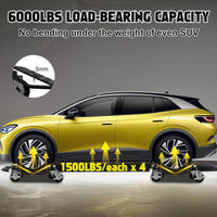 Set di carrelli per auto Garvee, 4 pezzi, acciaio resistente, capacità di sollevamento 6000 libbre, nero, per garage e officina